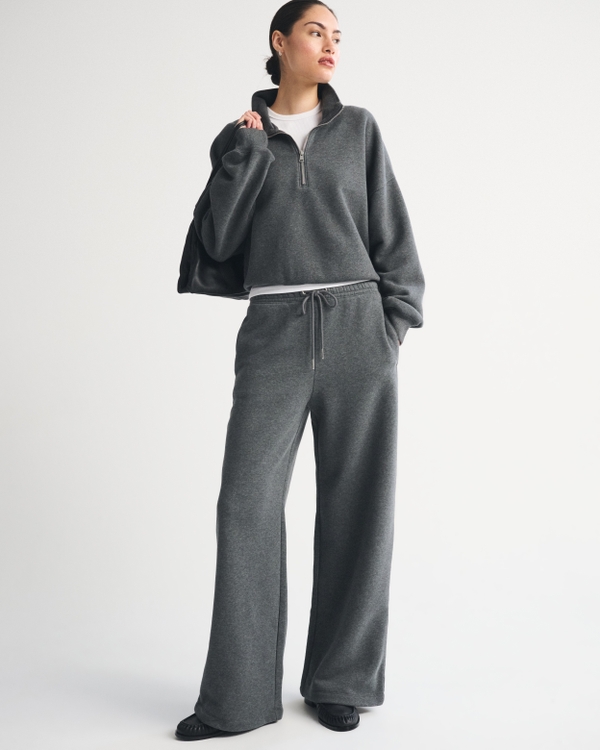 Sunday Wide Leg Sweatpant, Dark Gray view 1