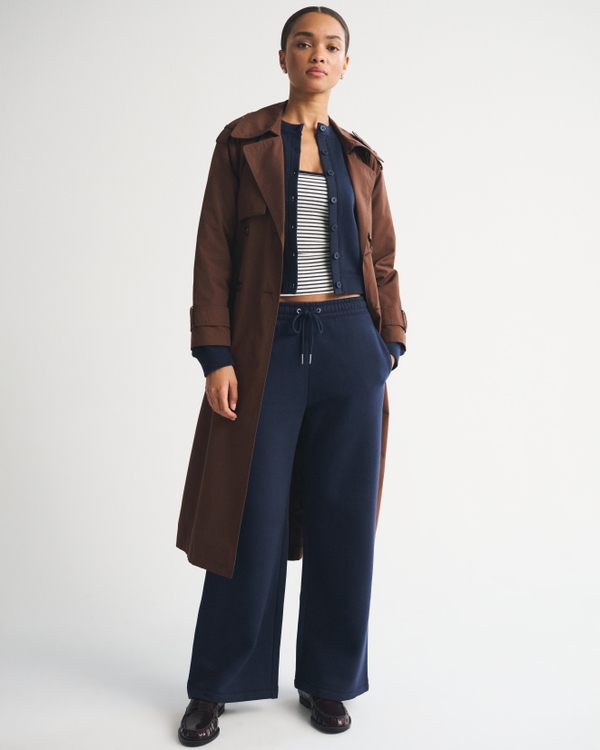 Sunday Wide Leg Sweatpant, Muted Navy view 1