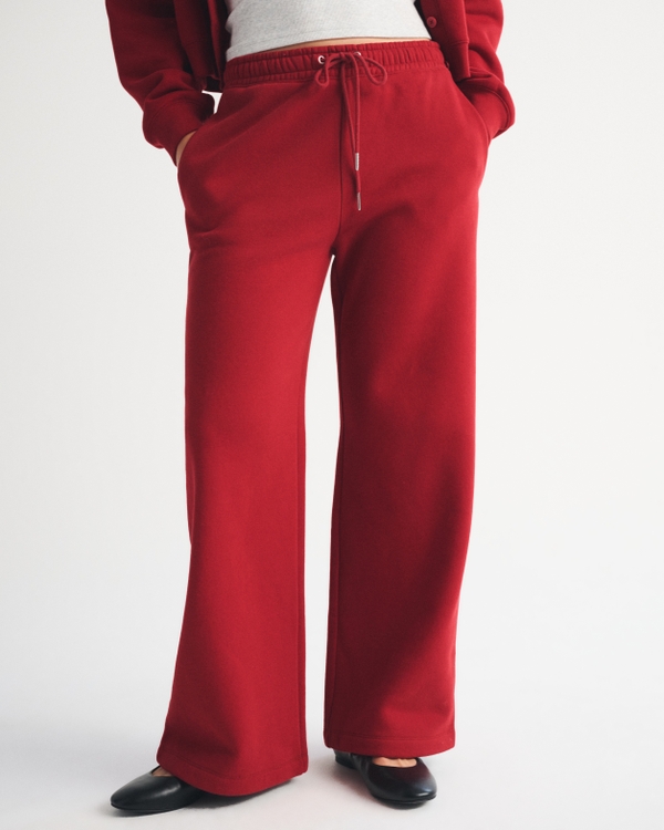 Sunday Wide Leg Sweatpant, Rich Ruby view 2