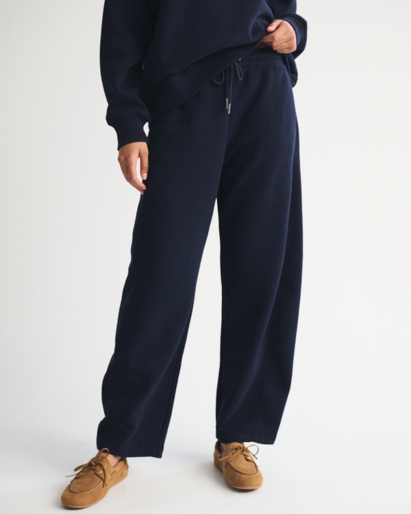 High Rise Forward Seam Barrel Sweatpant, Muted Navy view 2