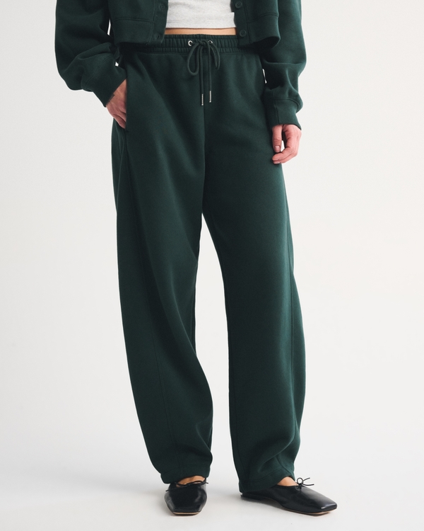 High Rise Forward Seam Barrel Sweatpant, Dark Spruce view 2