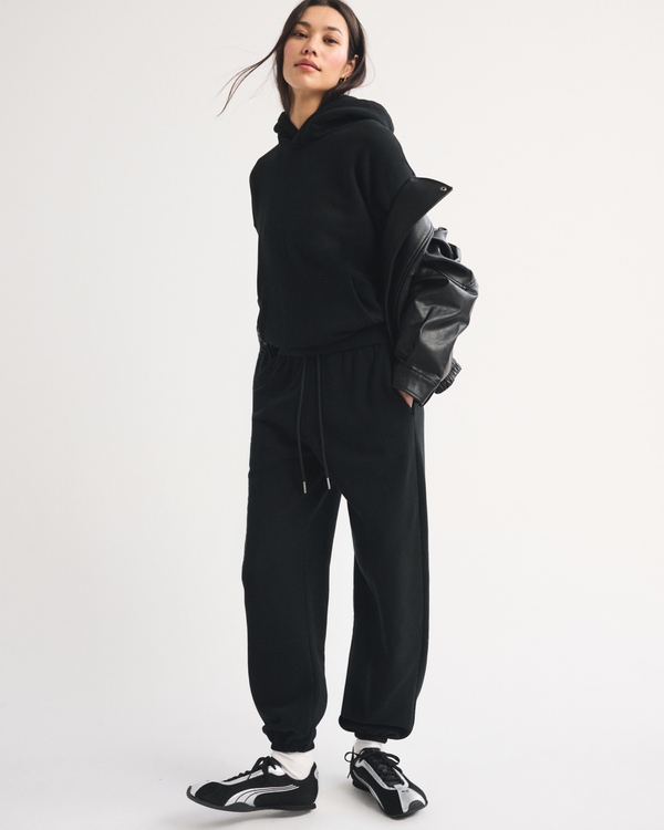 High Rise Sunday Baggy Sweatpant, Black view 1