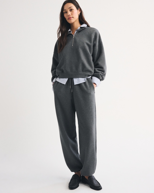 High Rise Sunday Baggy Sweatpant, Dark Gray view 1