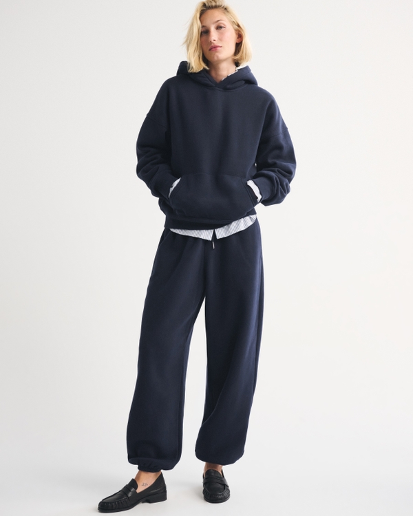 High Rise Sunday Baggy Sweatpant, Muted Navy view 1