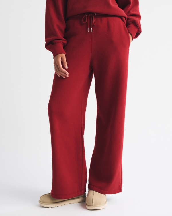 Sunday High Rise Wide Leg Sweatpant, Rich Ruby view 2