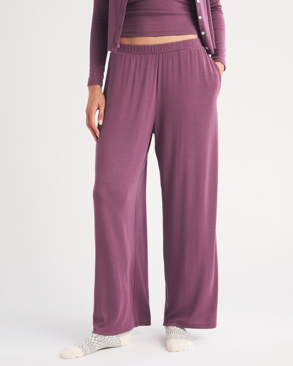 Modal-Blend Lounge Pant, Plum view 2