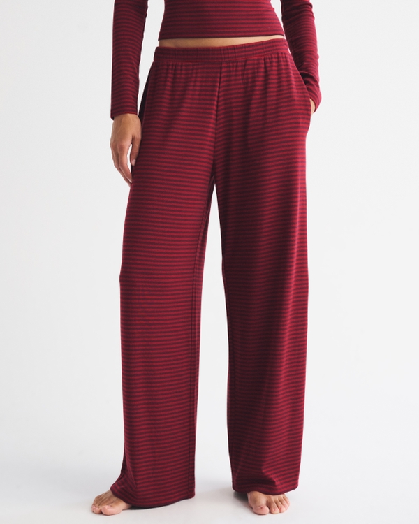 Modal-Blend Lounge Pant, Rich Ruby Stripe view 2