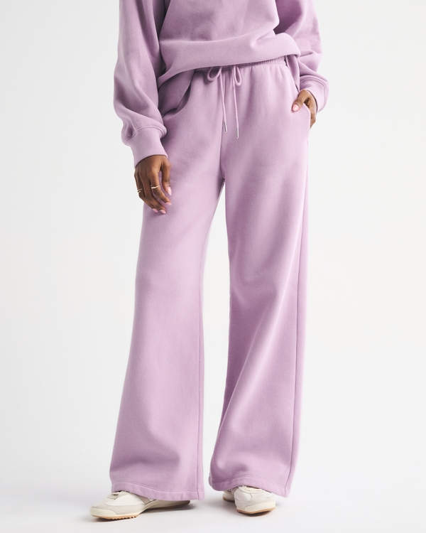 High Rise Sunday Wide Leg Sweatpant, Lavender view 2