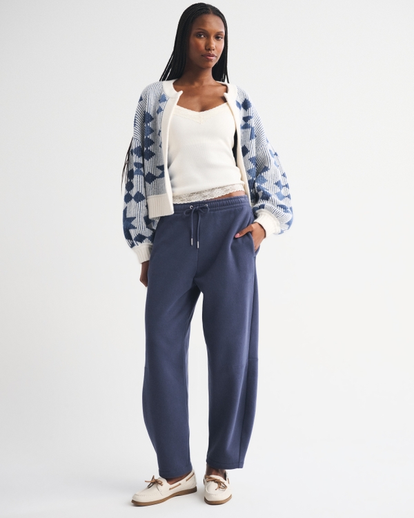 High Rise Sunday Barrel Sweatpant, Sapphire view 1