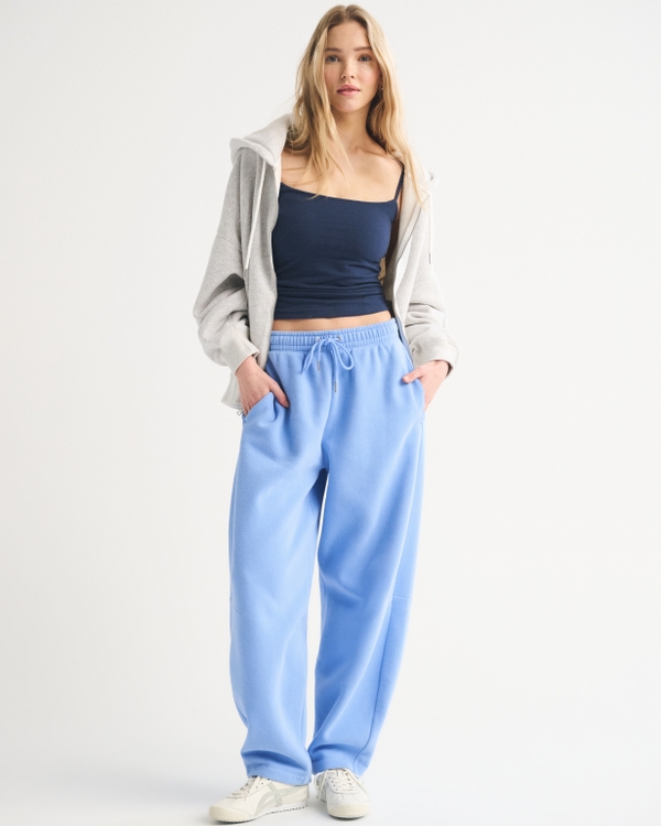 High Rise Sunday Barrel Sweatpant, Sky Blue view 1