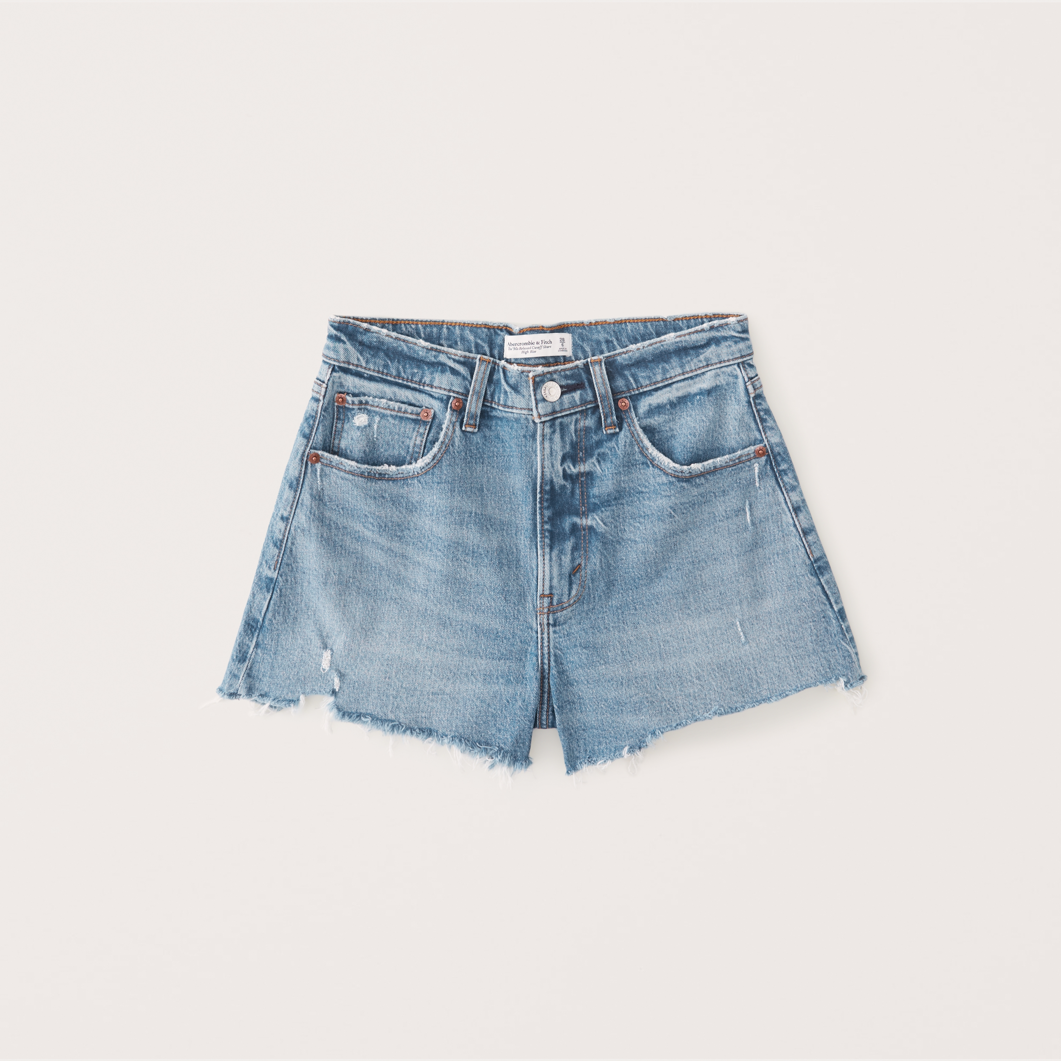 Abercrombie & Fitch Curve Love High Rise 90s Cutoff Shorts Plaza Las