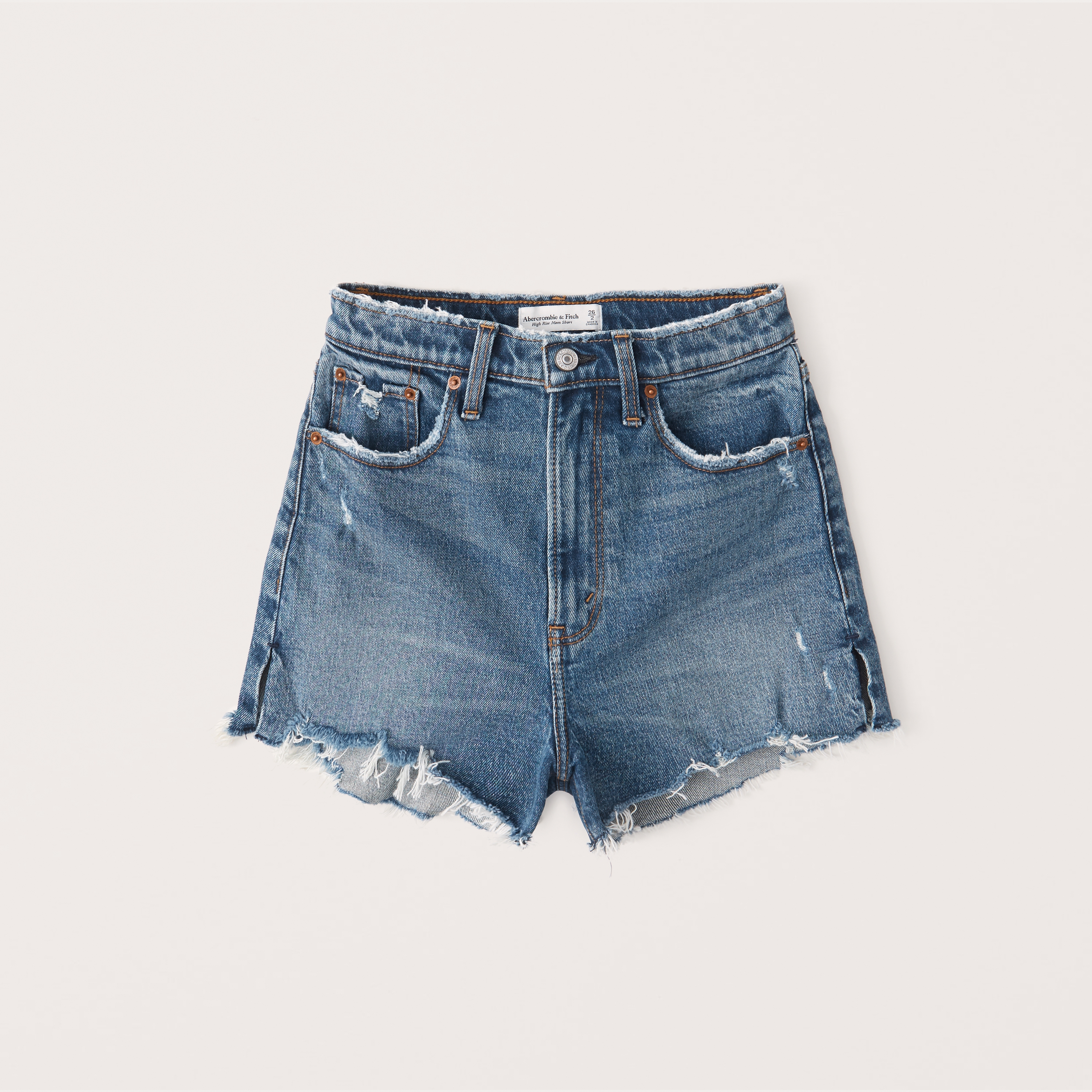 abercrombie high rise denim shorts