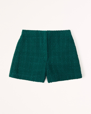 High-Rise Side Pocket Tweed Shorts