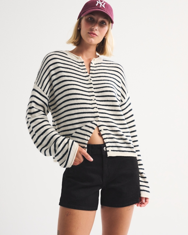 Mid Rise A-Line Short, Black view 1