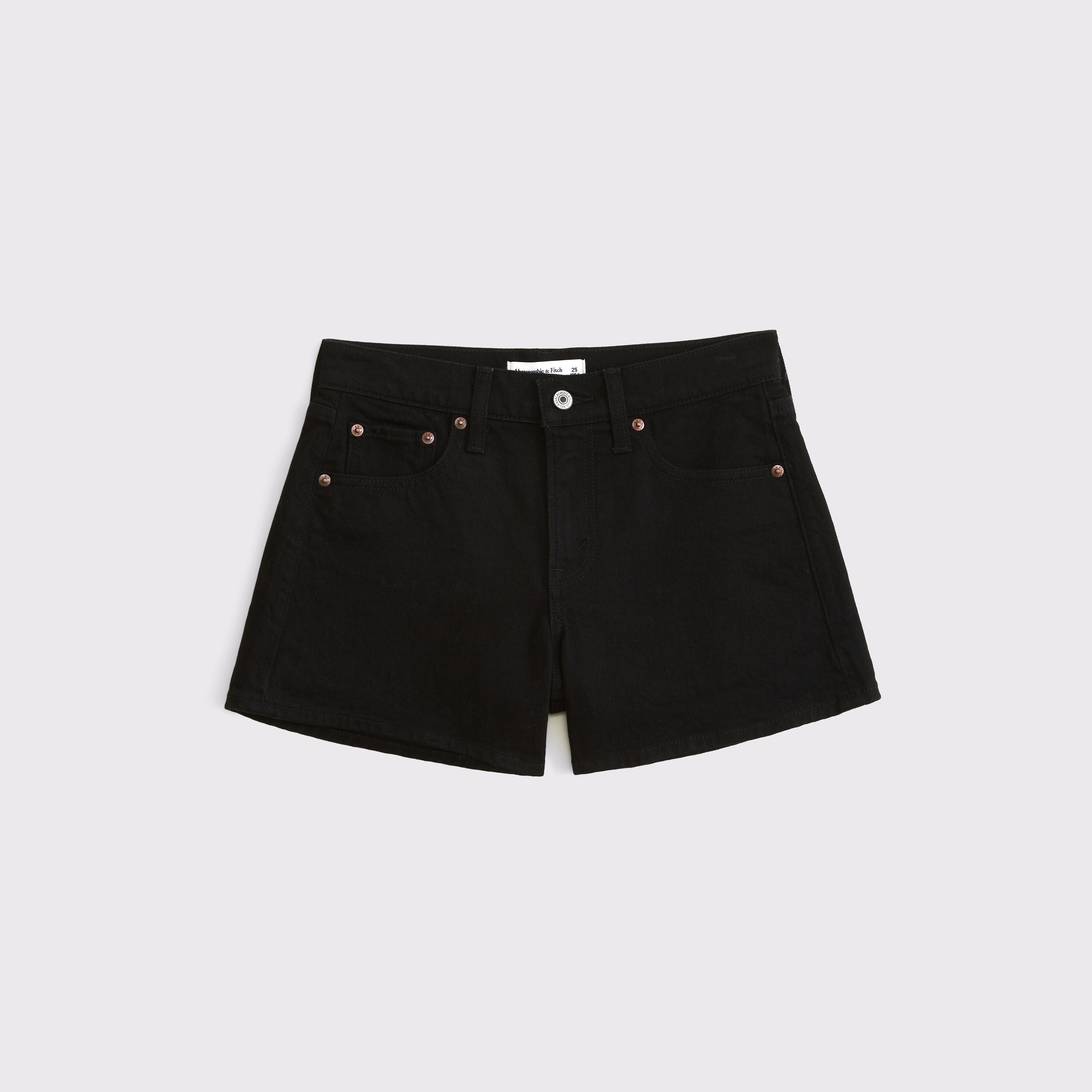 Женские шорты Abercrombie & Fitch Mid Rise A-Line Short, цвет: Чёрный — фото 1