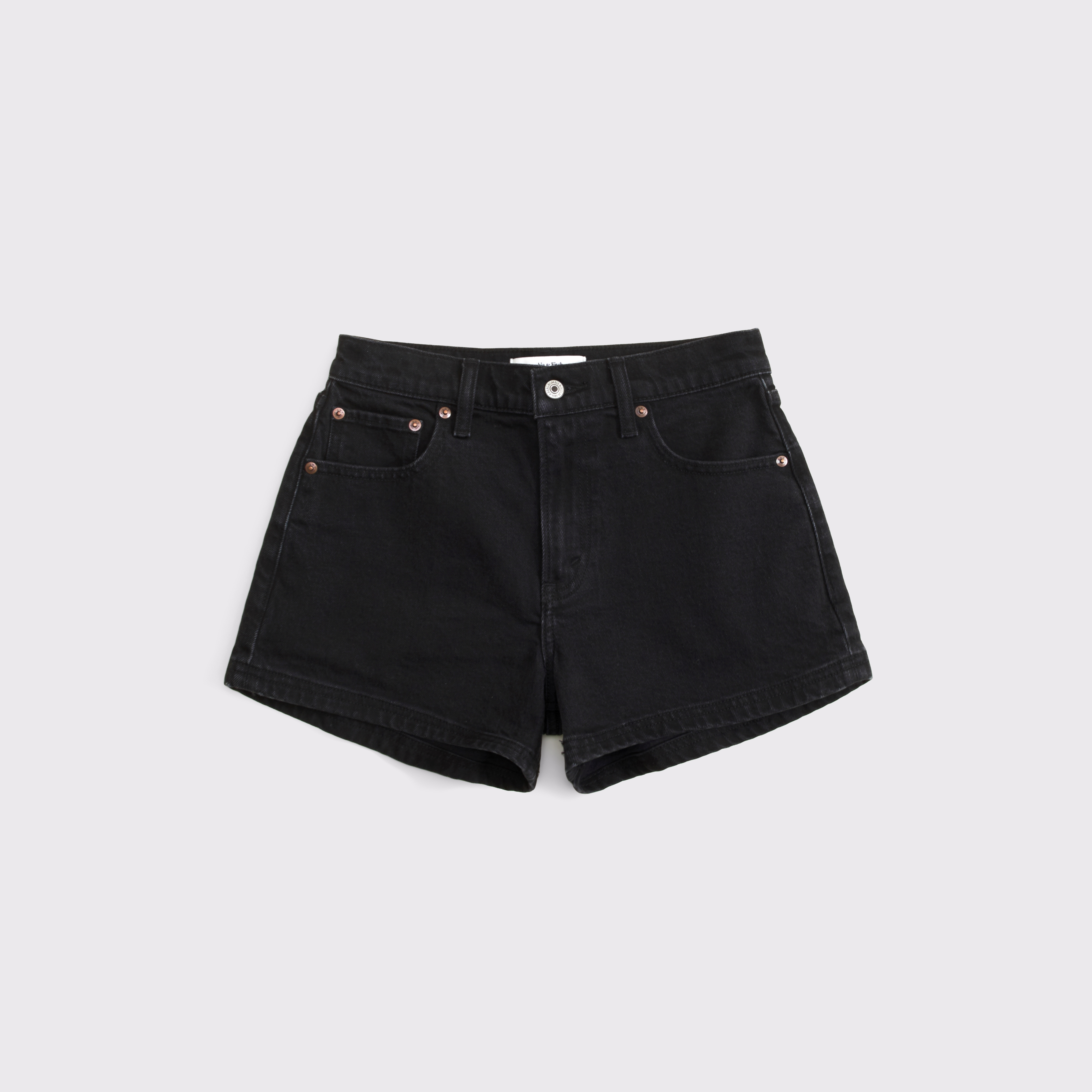 Женские шорты Abercrombie & Fitch High Rise 90s Relaxed Short, цвет: Чёрный — фото 1