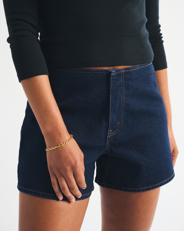 Curve Love Mid Rise Bandless A-Line Short, Dark view 2