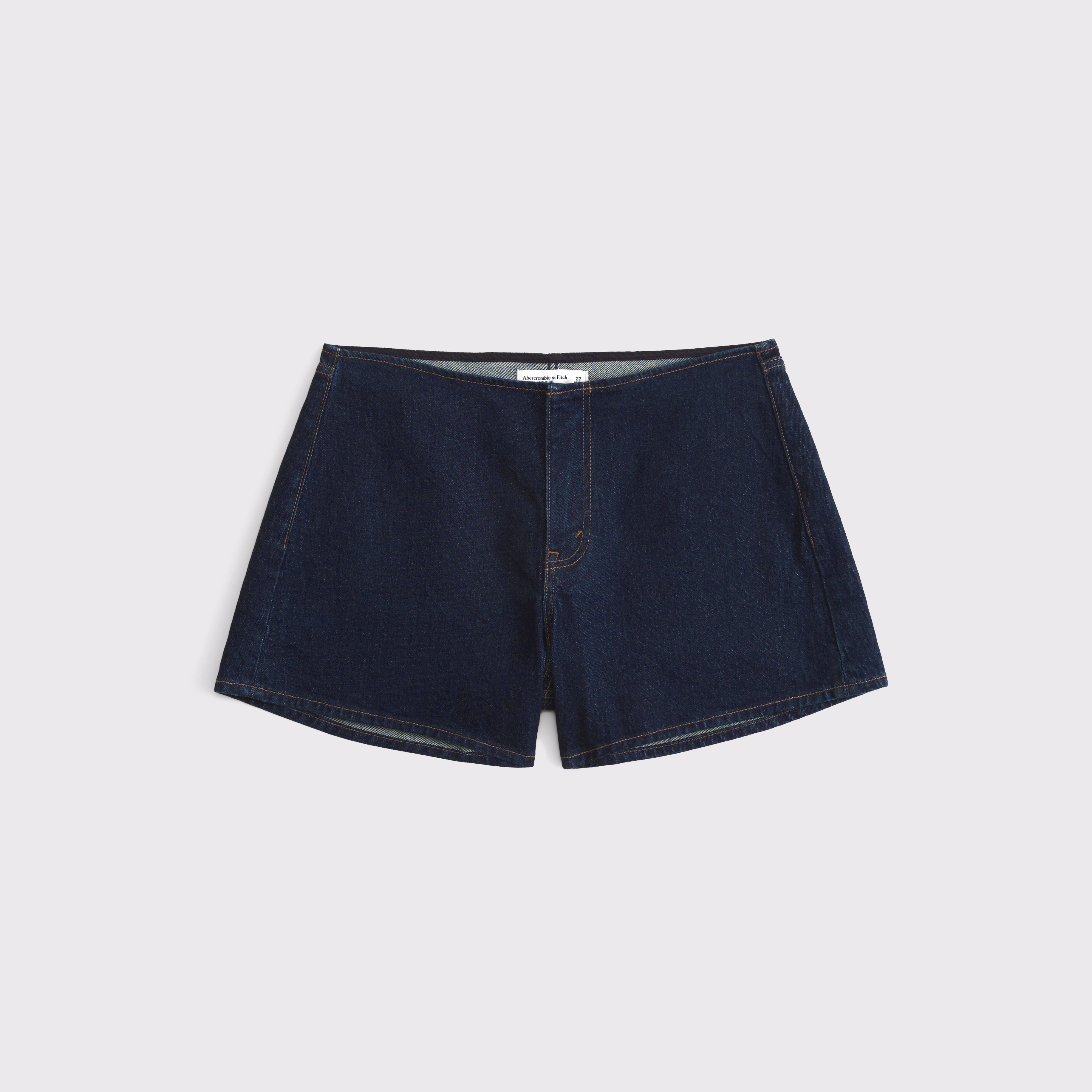 Женские шорты Abercrombie & Fitch Curve Love Clean Waist Mid Rise A-Line Short, цвет: Тёмный — фото 1