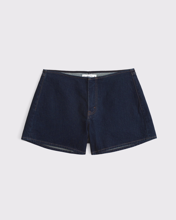 Curve Love Mid Rise Bandless A-Line Short, Dark view 1