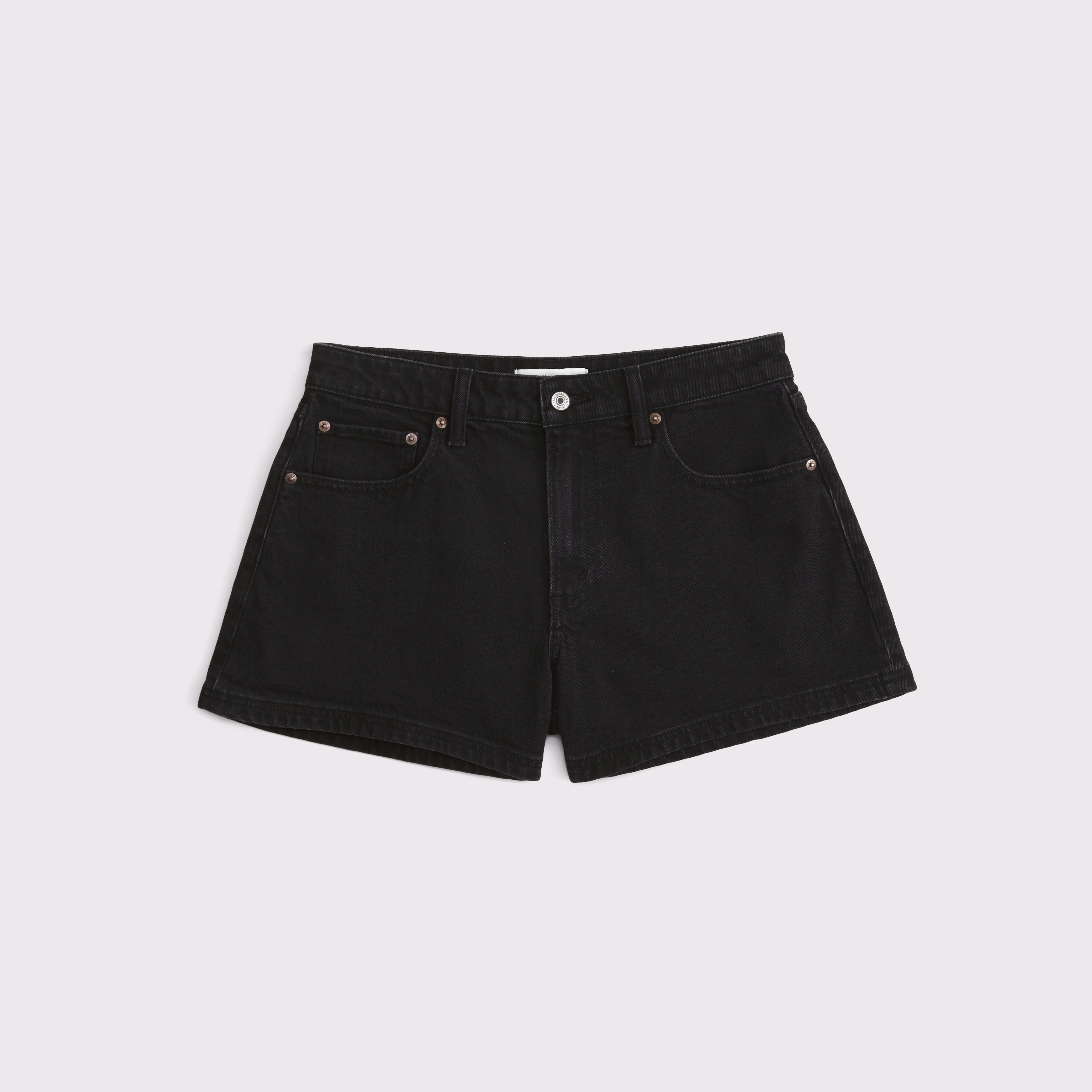Женские шорты Abercrombie & Fitch Curve Love High Rise 90s Relaxed Short, цвет: Чёрный — фото 1