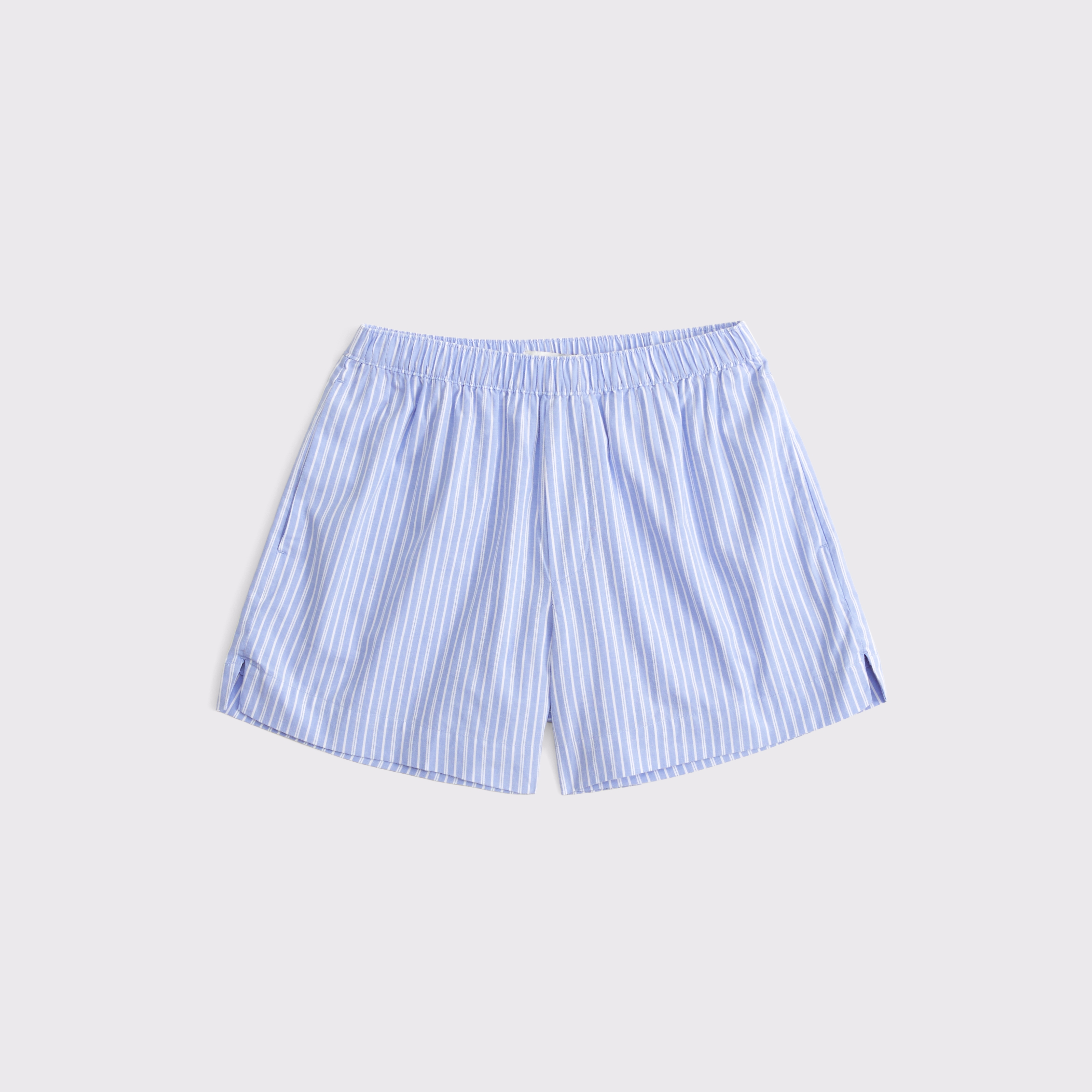 Женские шорты Abercrombie & Fitch High Rise Poplin Pull-On Short, цвет: Синий полосатый — фото 1