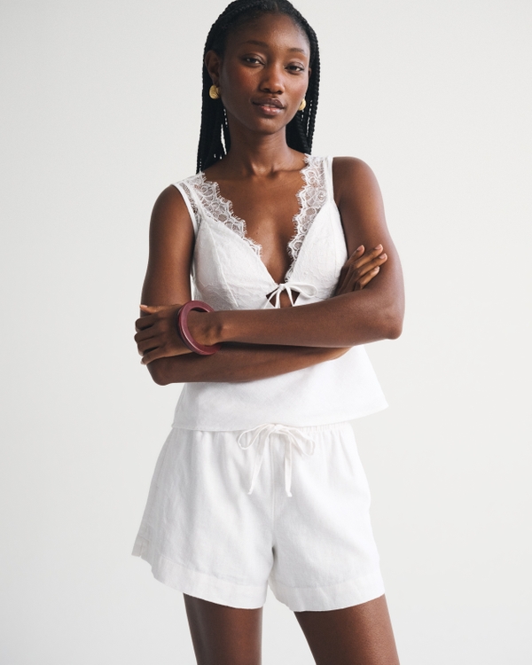 High Rise Pull-On Short, White view 1