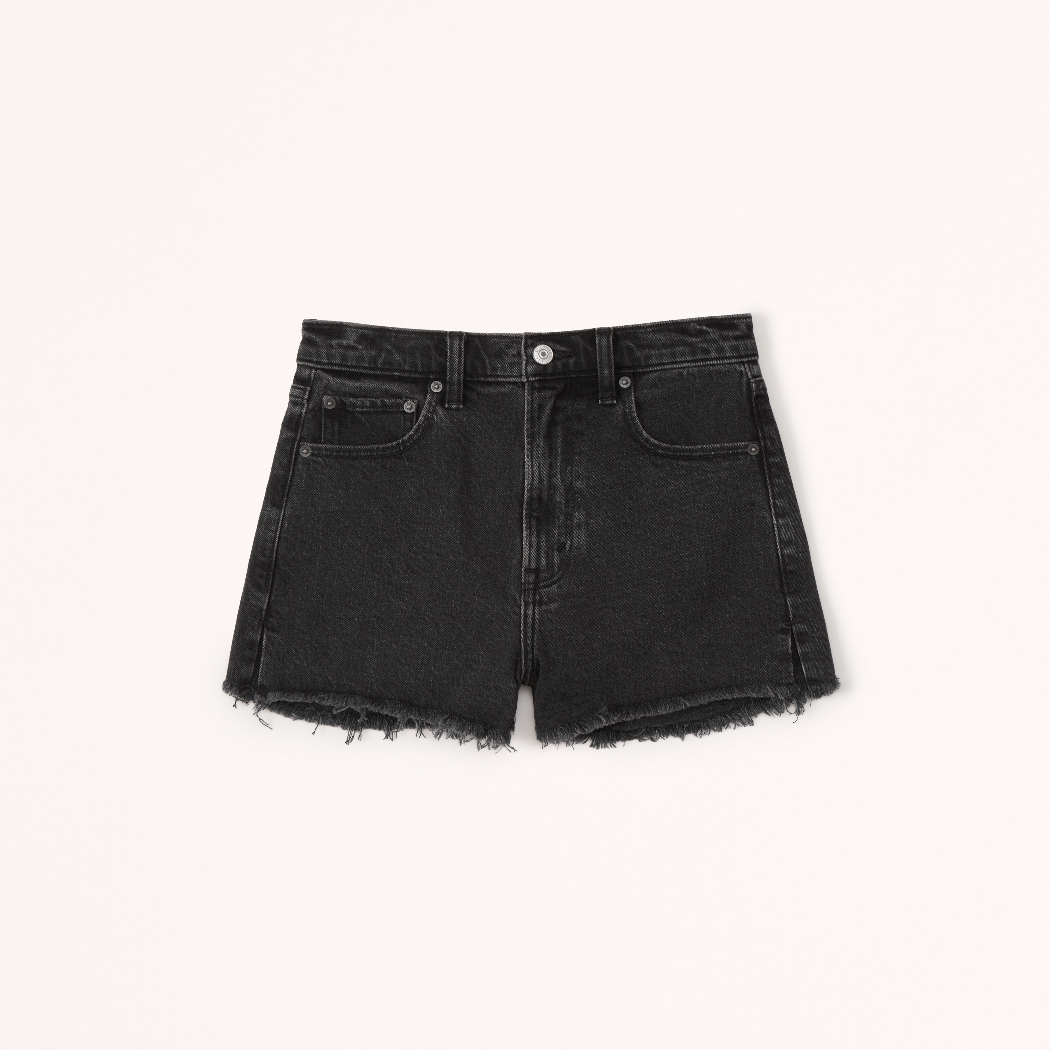 High waisted cheap mom shorts black