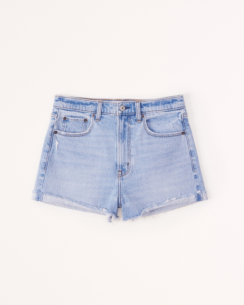 High-Rise Denim Mom Shorts