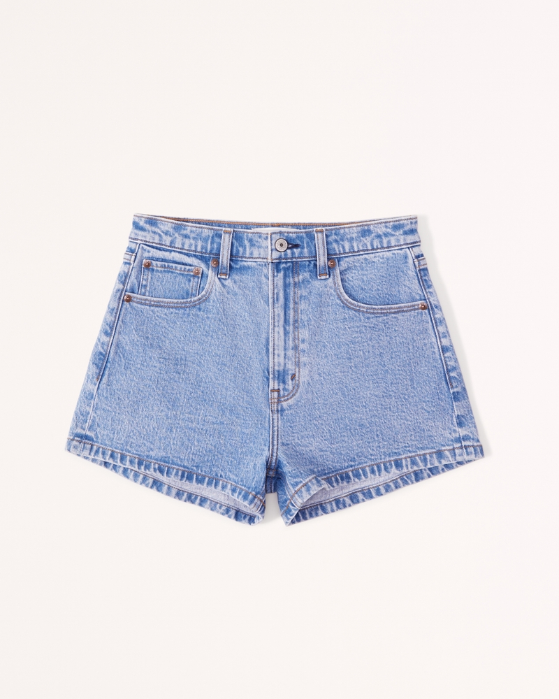 Women's Light Blue High Rise Stretch Denim Shorts