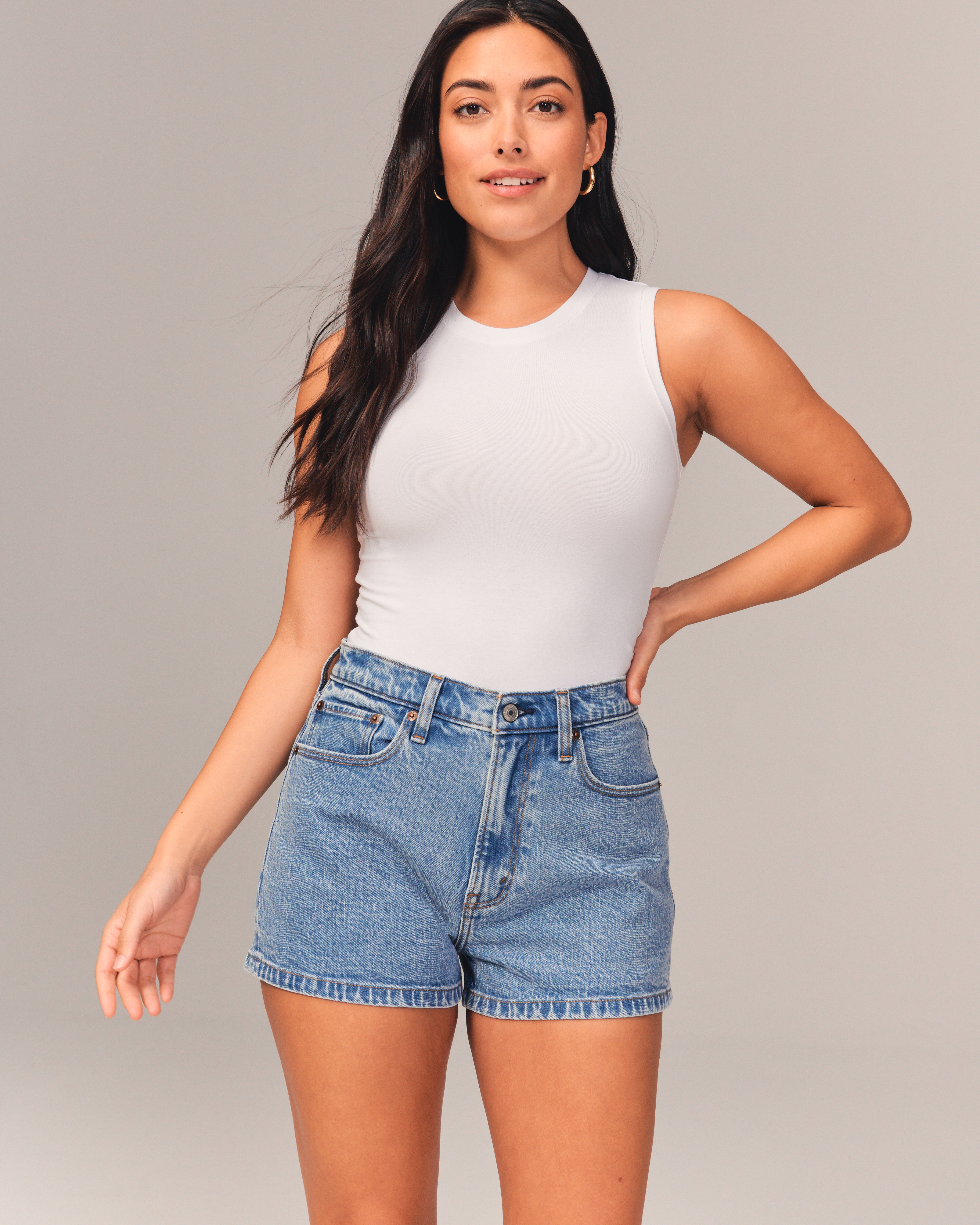 High rise store mom shorts