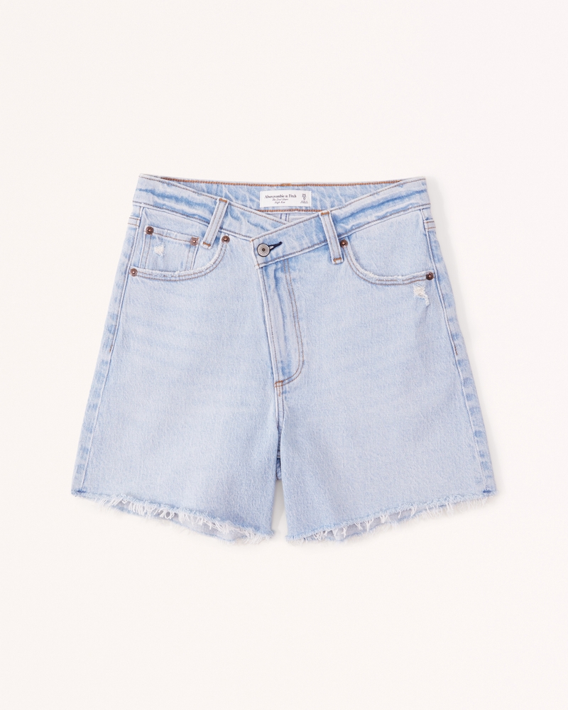 High rise store denim shorts abercrombie