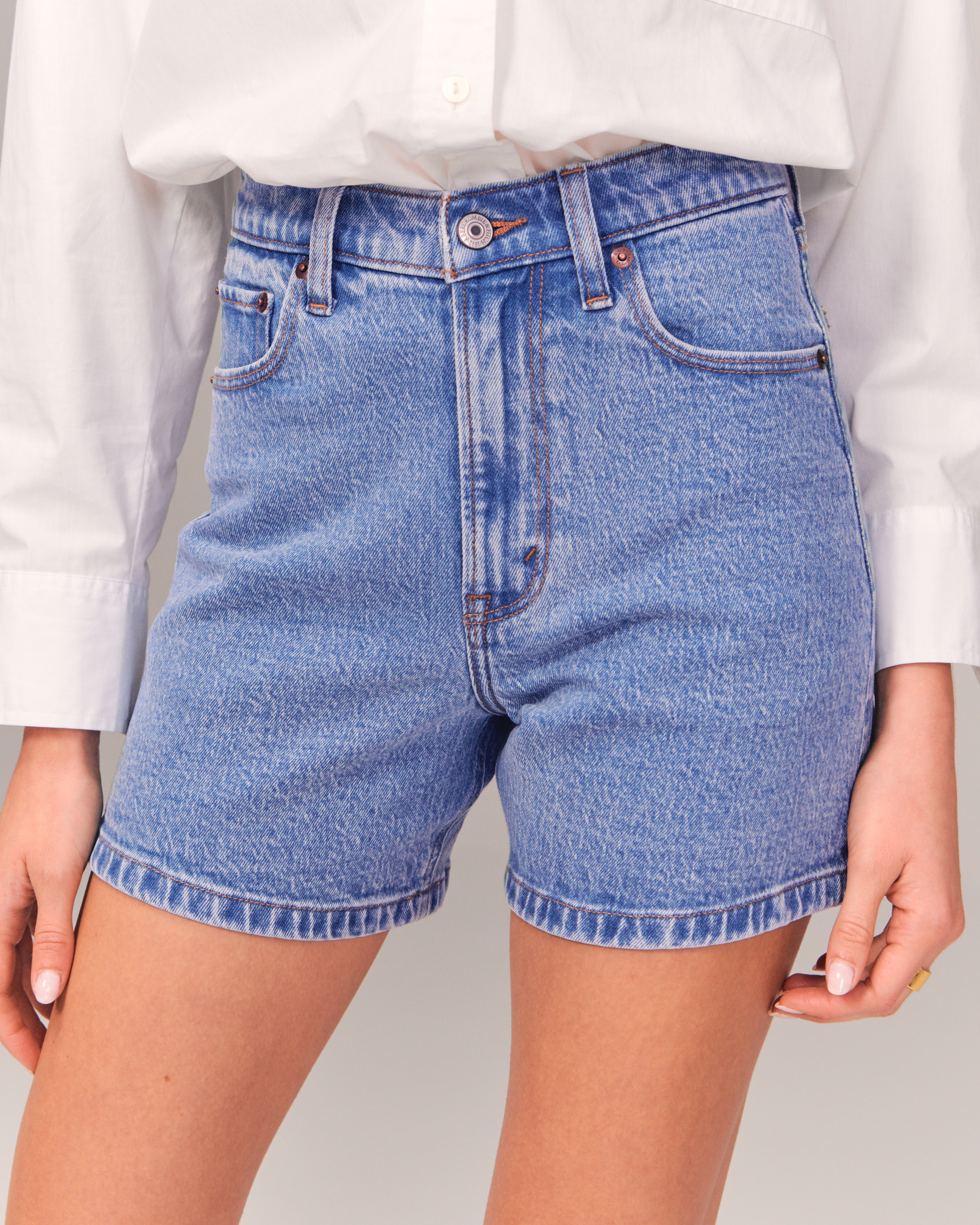 High waisted outlet shorts model