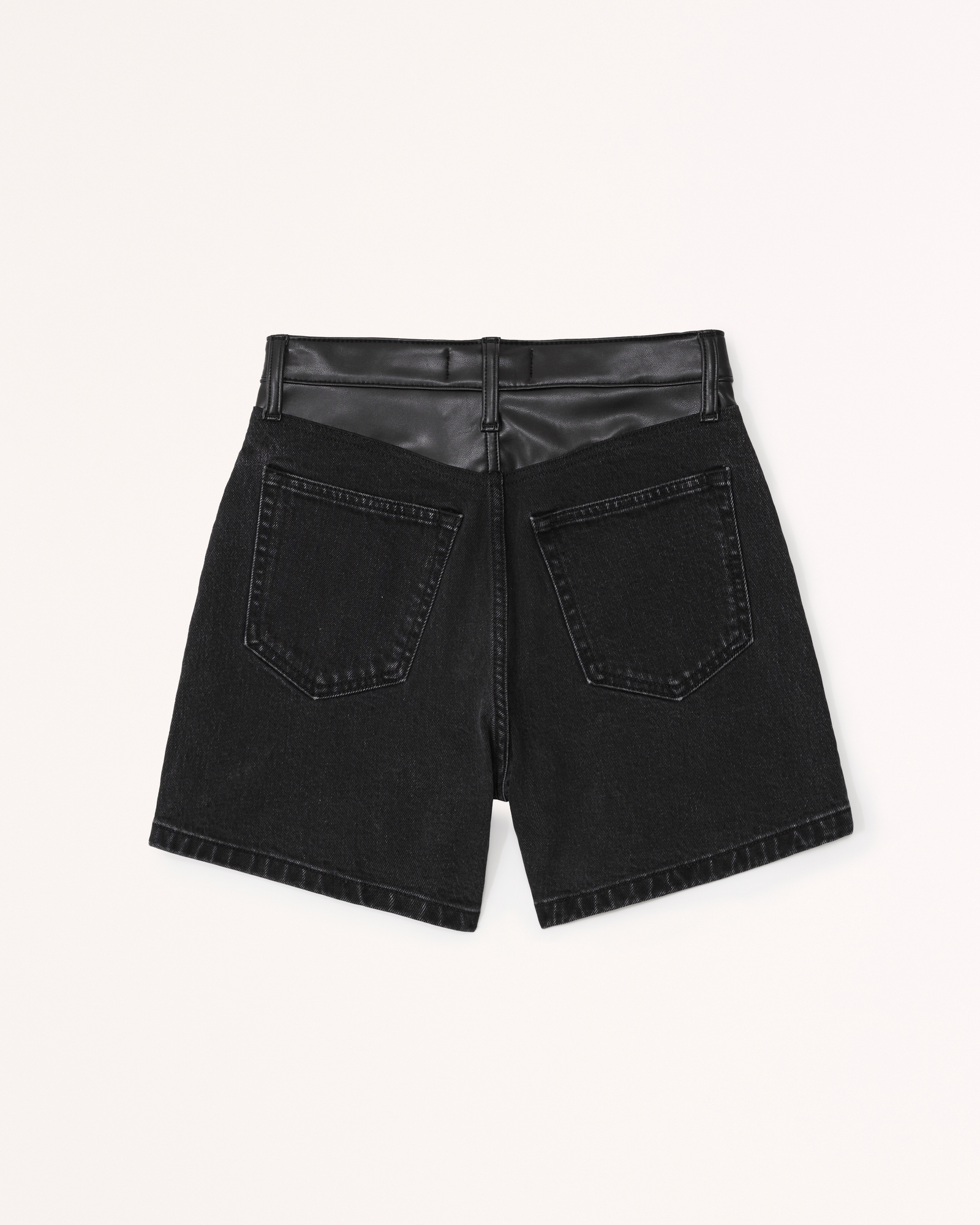 Mixed Fabric High Rise Dad Short