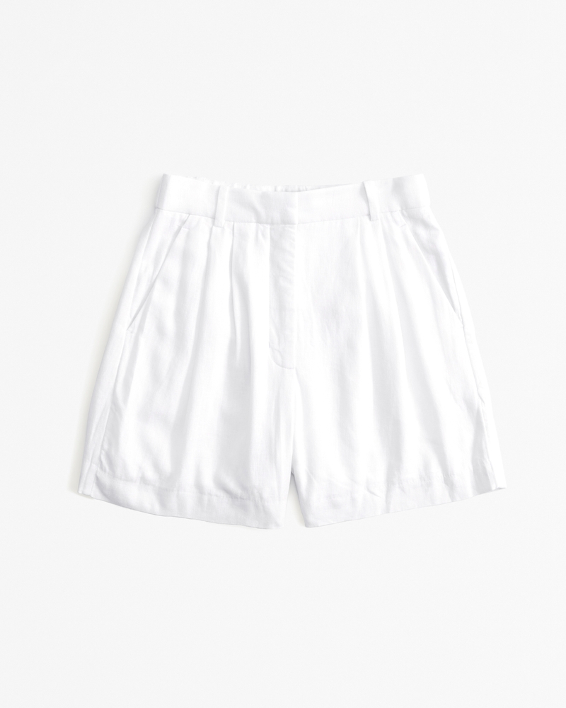 Women's Curve Love A&F Sloane Tailored LinenBlend Short Women's