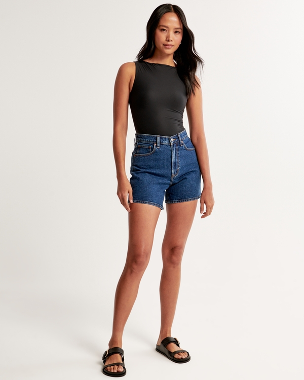 High Waisted Denim Shorts Black 2024