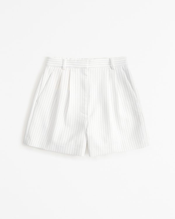 A&F Sloane Tailored Short, White Stripe