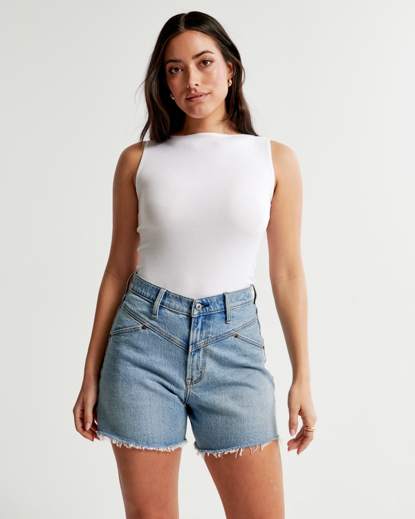 Women's High Rise Dad Shorts Abercrombie & Fitch