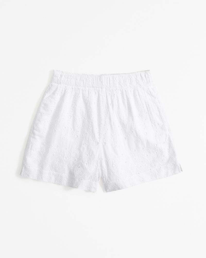 Schiffli Embroidered Pull-On Short