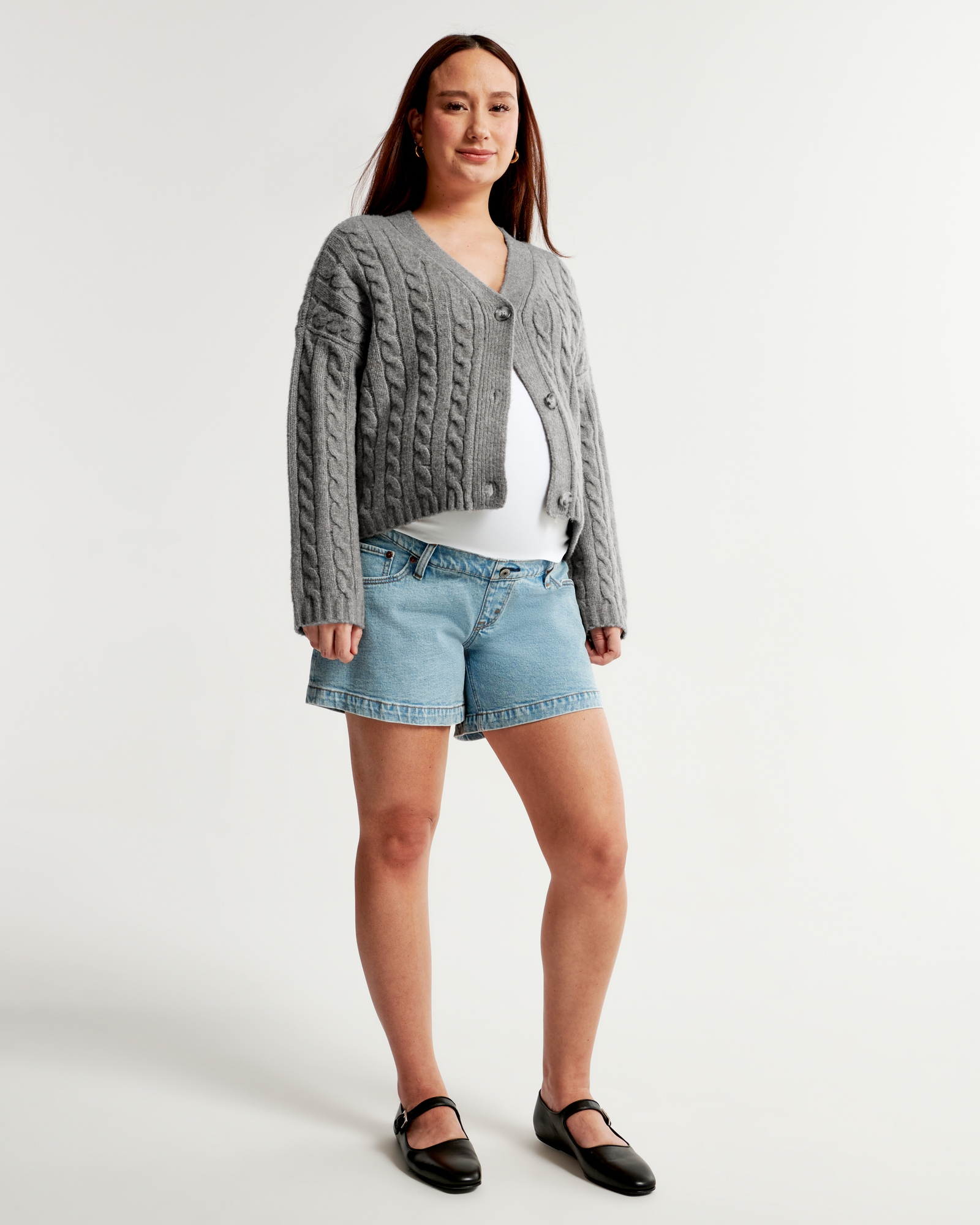 Belly Support Maternity Shorts - Mulberry