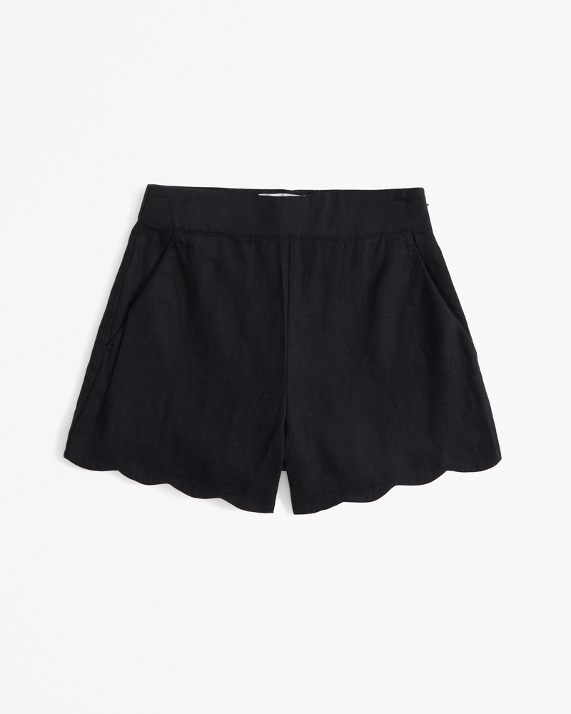 Women's Premium Linen Scallop-Hem Tailored Short | Women's Clearance ...