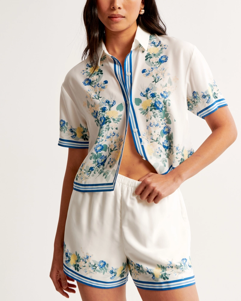 Faux Silk Pull-On Short