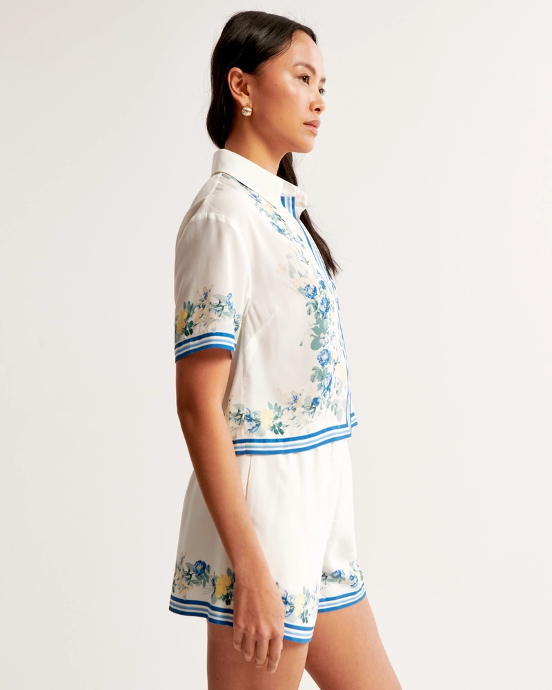 Faux Silk Pull-On Short
