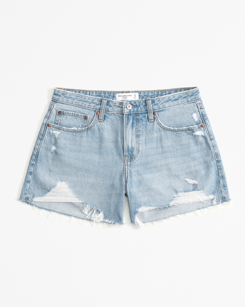Get Low Short Denim Shorts - Light Wash Destroy –