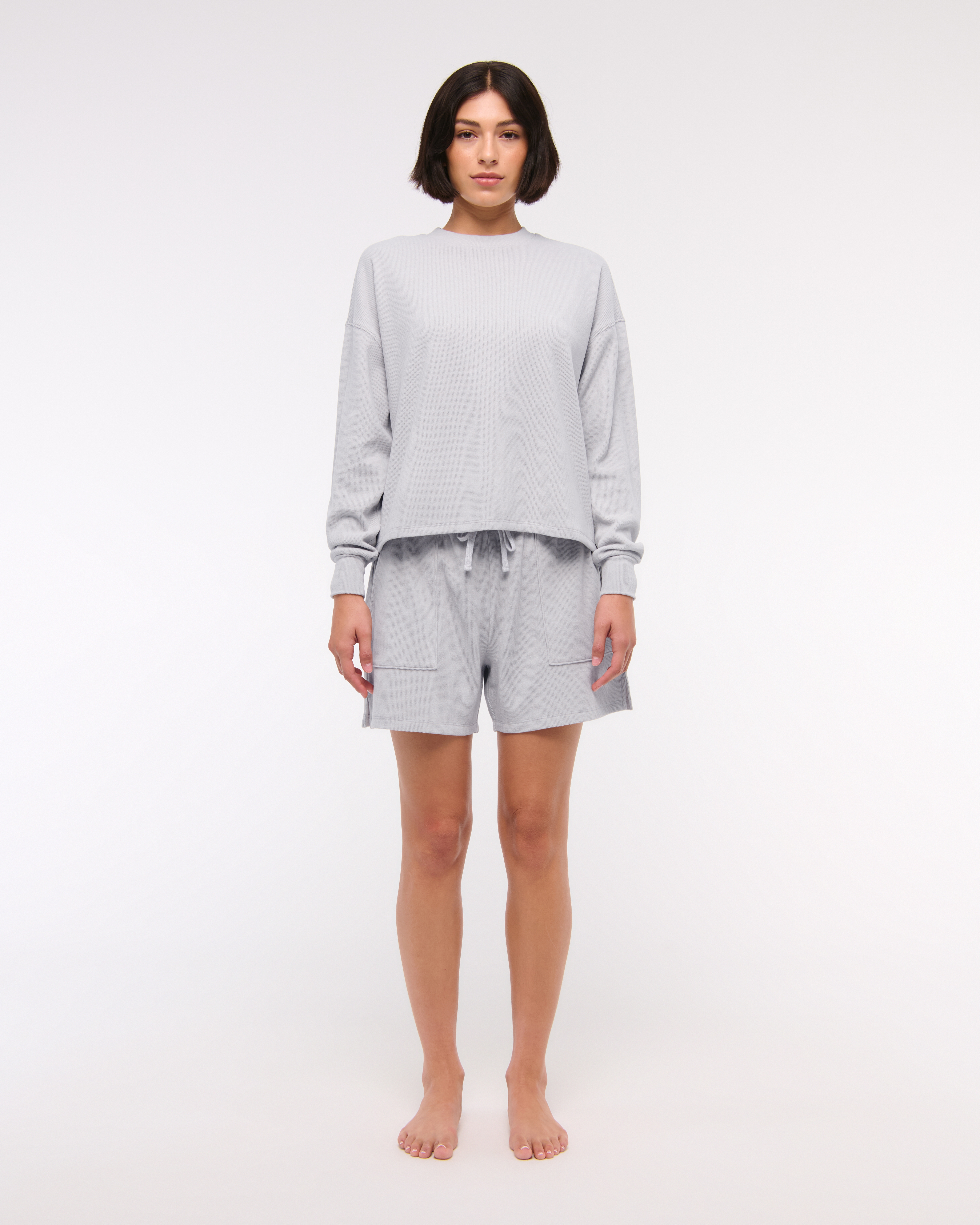 Abercrombie & Fitch Lounge Waffle Short In Gray