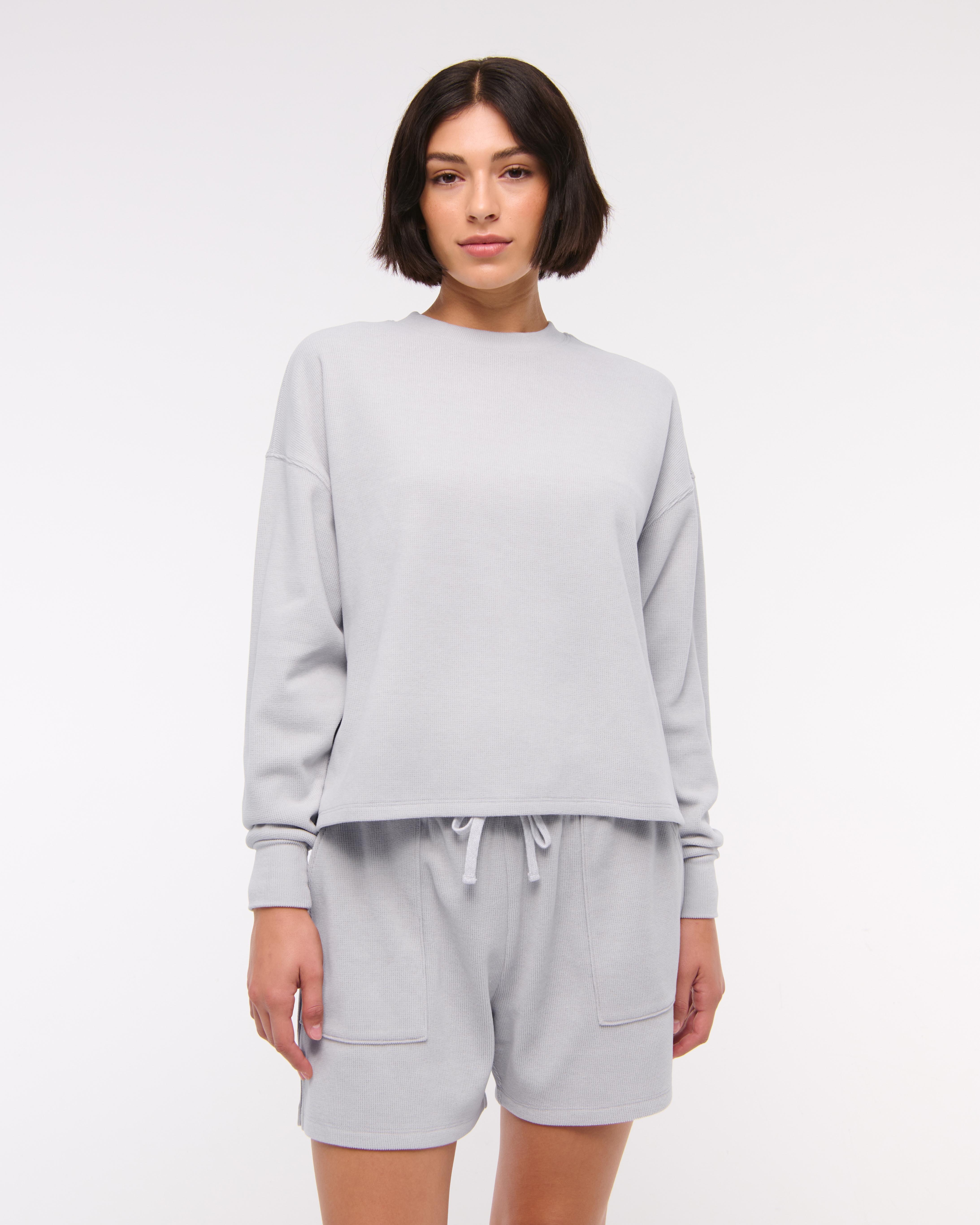 Abercrombie & Fitch Lounge Waffle Short In Gray