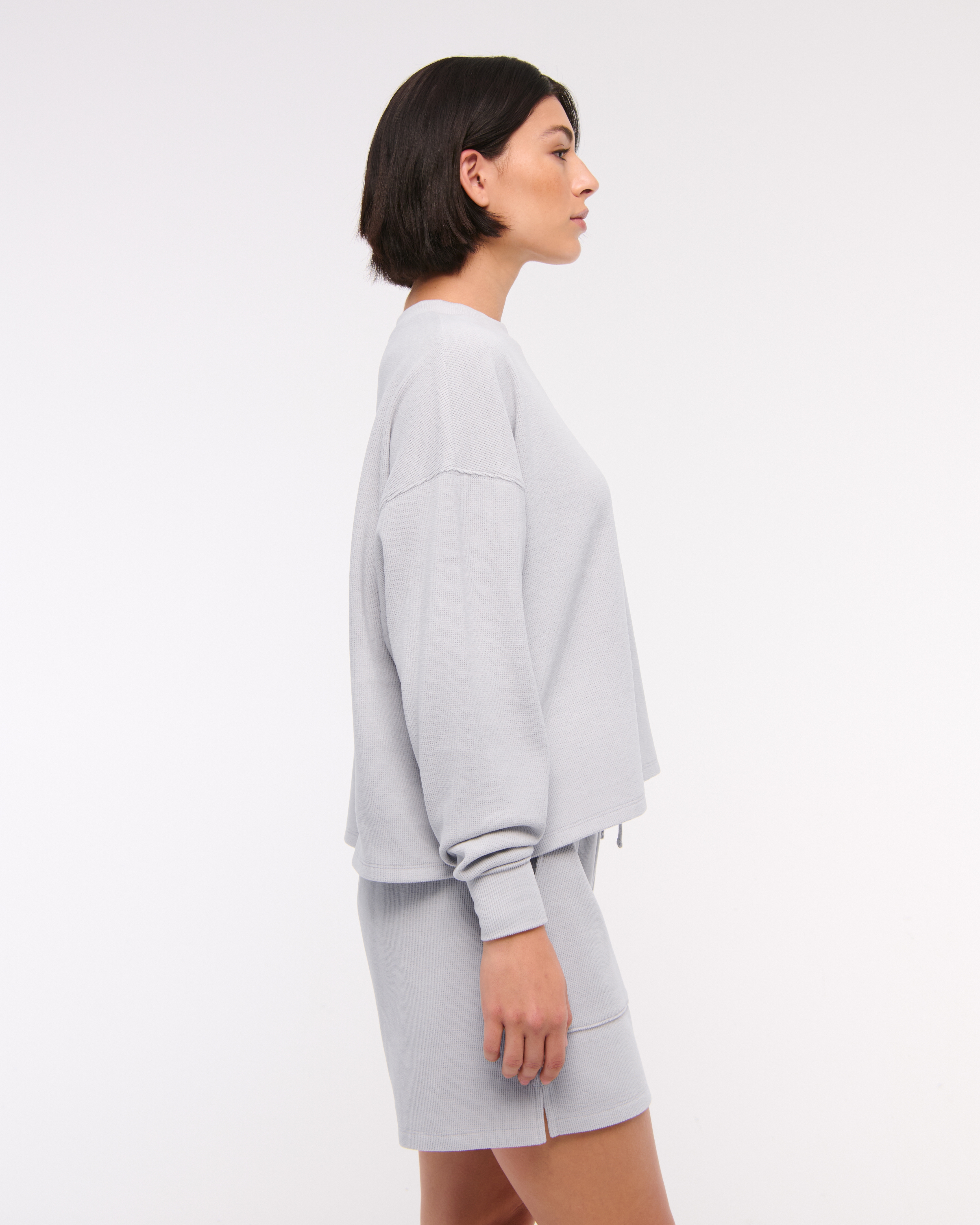 Abercrombie & Fitch Lounge Waffle Short In Gray