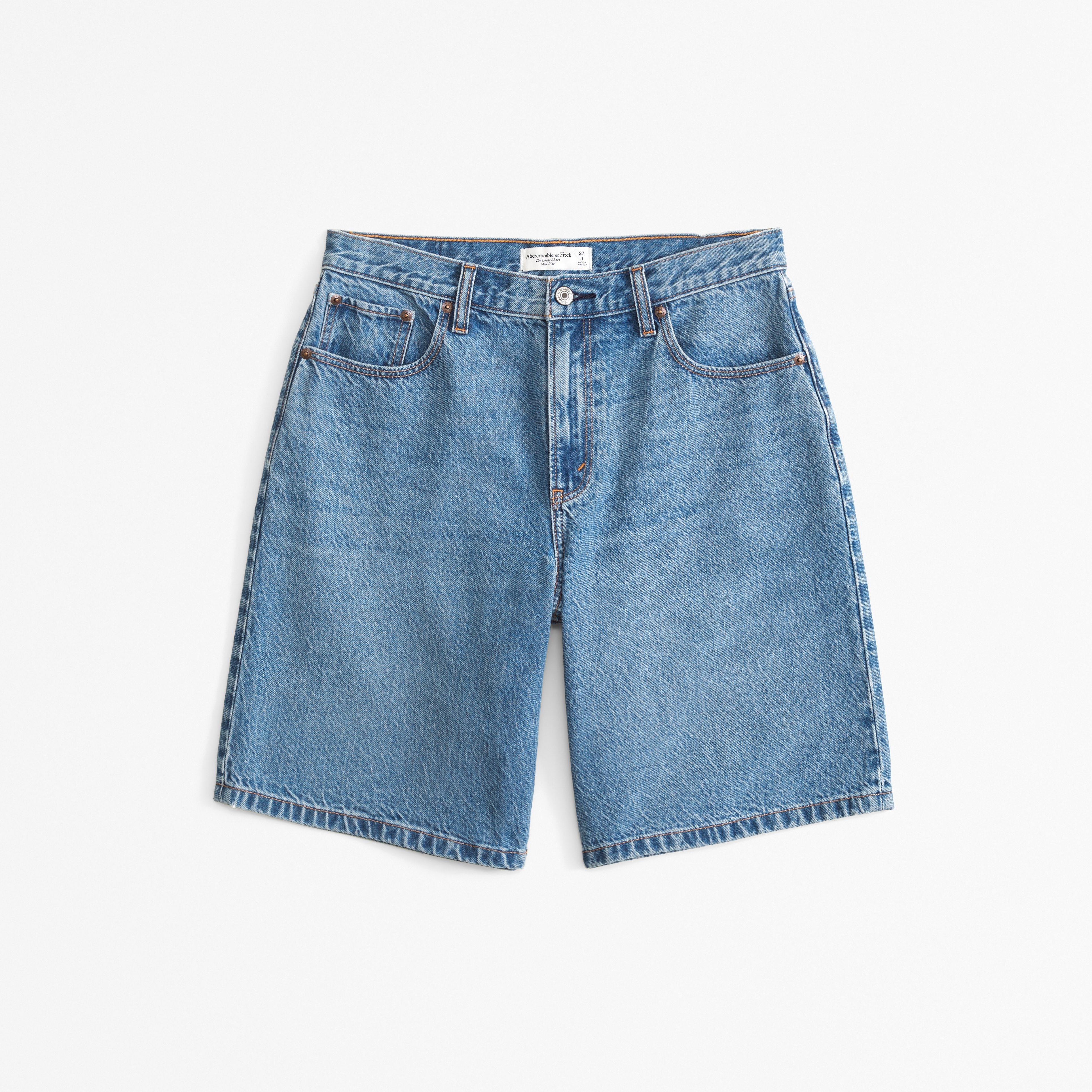 Женские шорты Abercrombie & Fitch Curve Love Mid Rise 10" Loose Short, цвет: Средний — фото 1