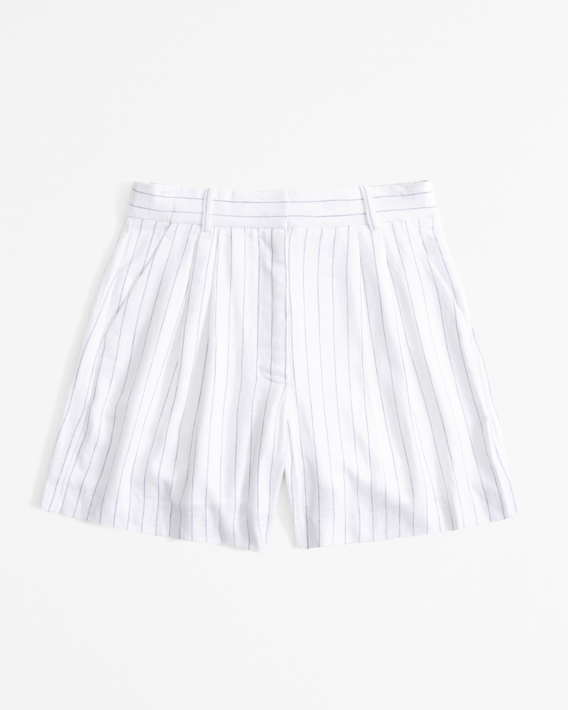 Women's Curve Love A&F Sloane Tailored Linen-Blend Short | Women's ...