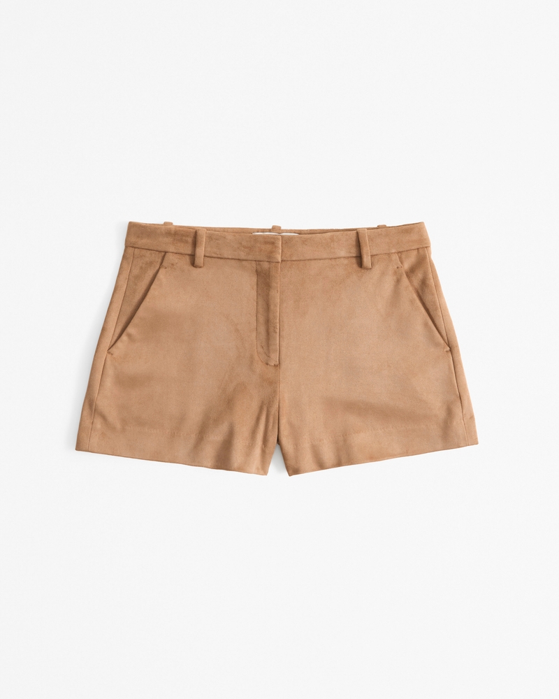 Mid Rise Vegan Suede Short