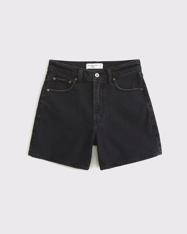 High Rise Dad Short, Black